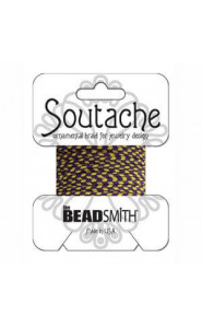 Beadsmith Rayon soutache cord 3mm - Grape goldenrod striped